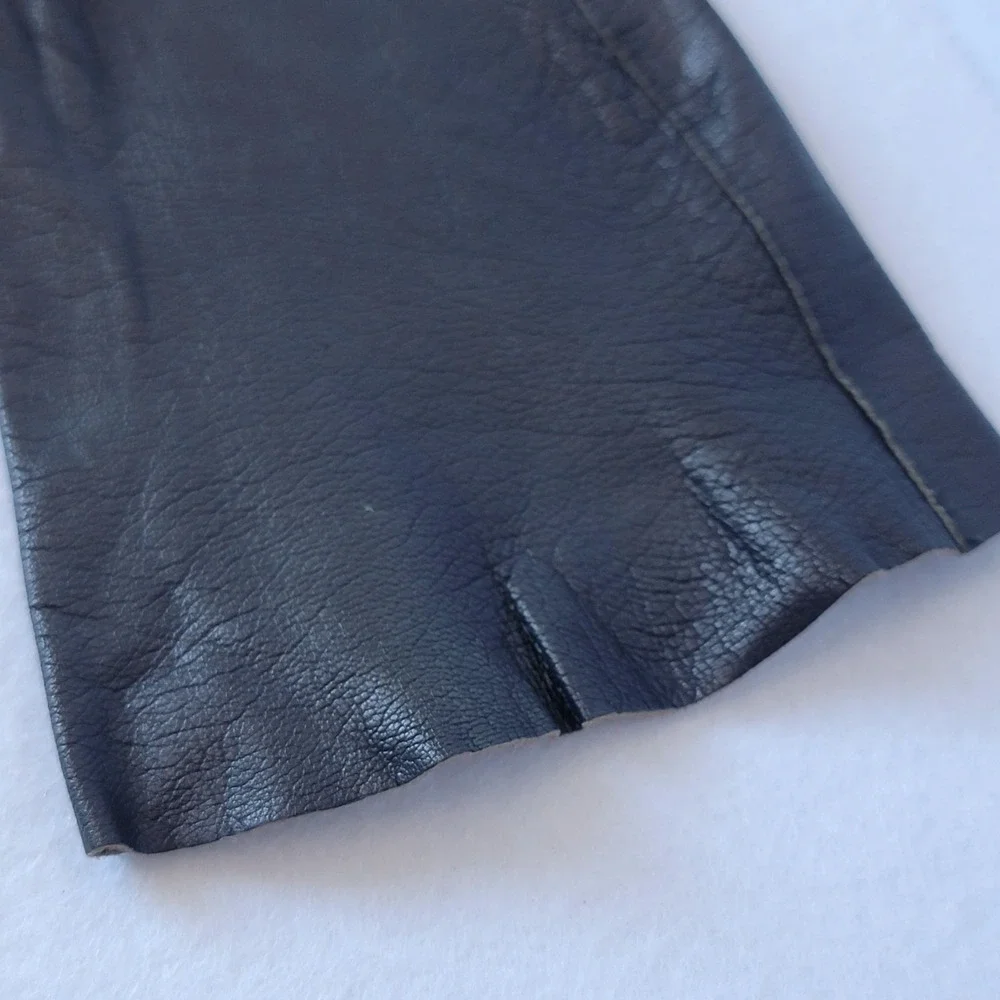 Vtg Ladies Long Opera Kislav Kid Leather Black Gloves Sz 6 1/2
